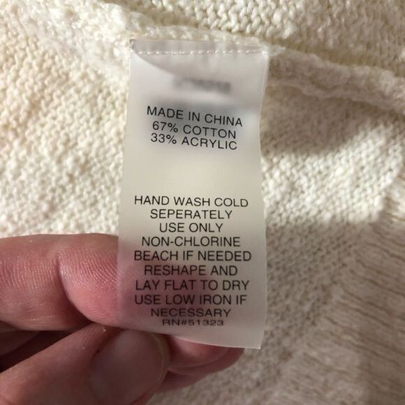 Two by Vince Camuto Cream and Black Open Front Cardigan Geometric Lightweight - Picture 7 of 8